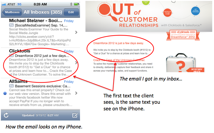 Email marketing for mobile