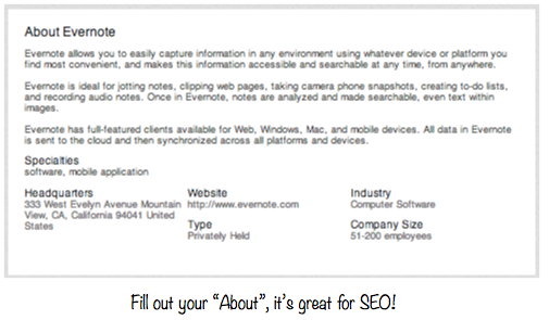Linkedin About Page - Social Media